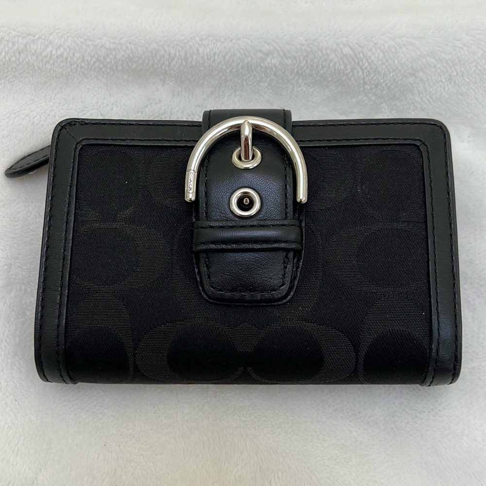 COPY - Vintage Coach Black Wallet with Silver Buckle
